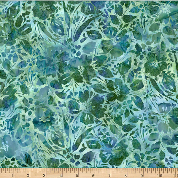 Hoffman Bali Batik W2606 611 River Rock Painted Floral By The Yard