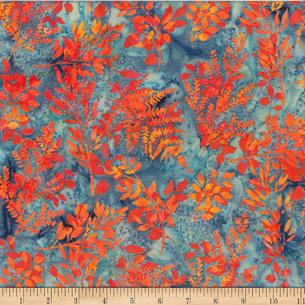 Hoffman Bali Batik X2627 151 Sunset Leafy Branches By The Yard