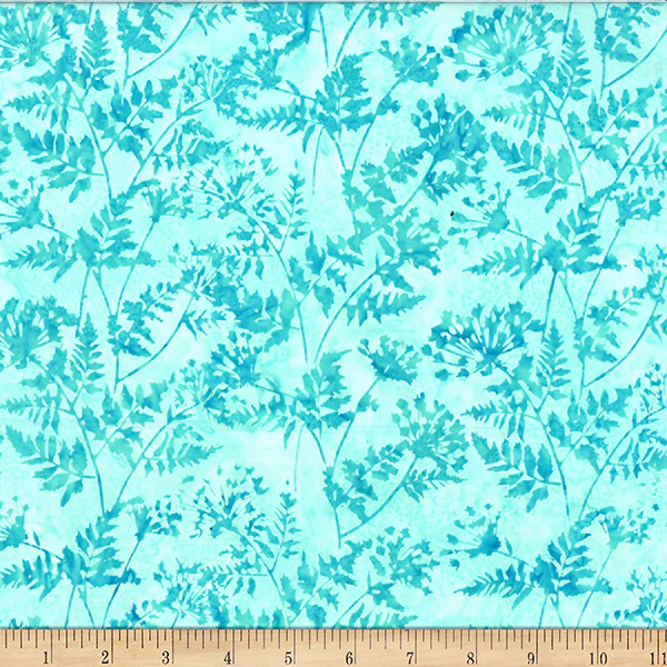 Hoffman Bali Batik X2630 61 Turquoise Sweet Cicely By The Yard