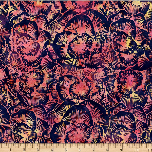 Hoffman Bali Batik X2633 89 Persimmon Linear Peony By The Yard