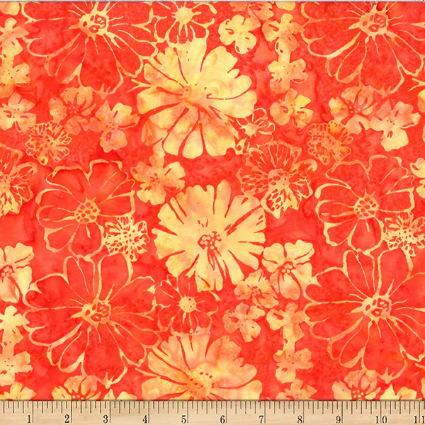 Hoffman Bali Batik X2634 314 Sherbet Bold Floral By The Yard