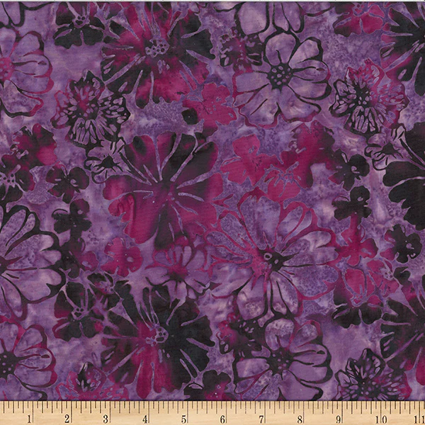 Hoffman Bali Batik X2634 428 Mulberry Bold Floral By The Yard