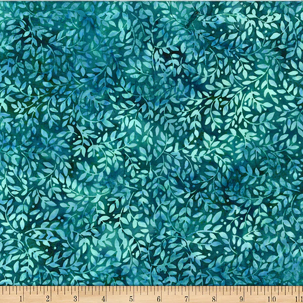 Hoffman Bali Batik X2636 309 Viridian Packed Leaves By The Yard