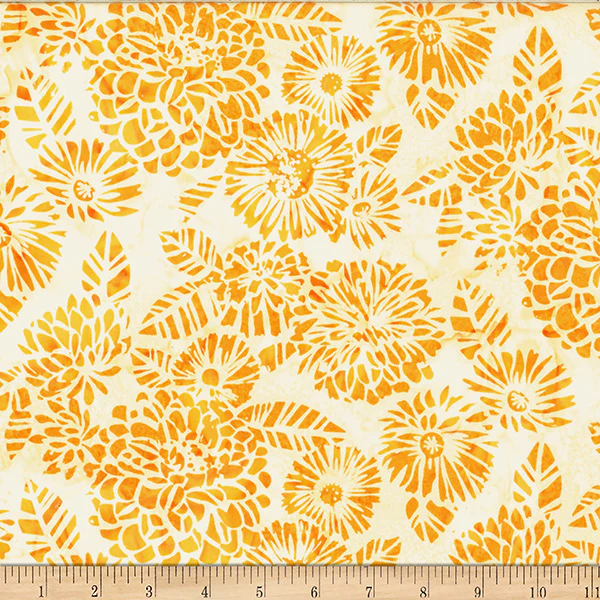 Hoffman Bali Batik X2638 9 Yellow Woodblock By The Yard