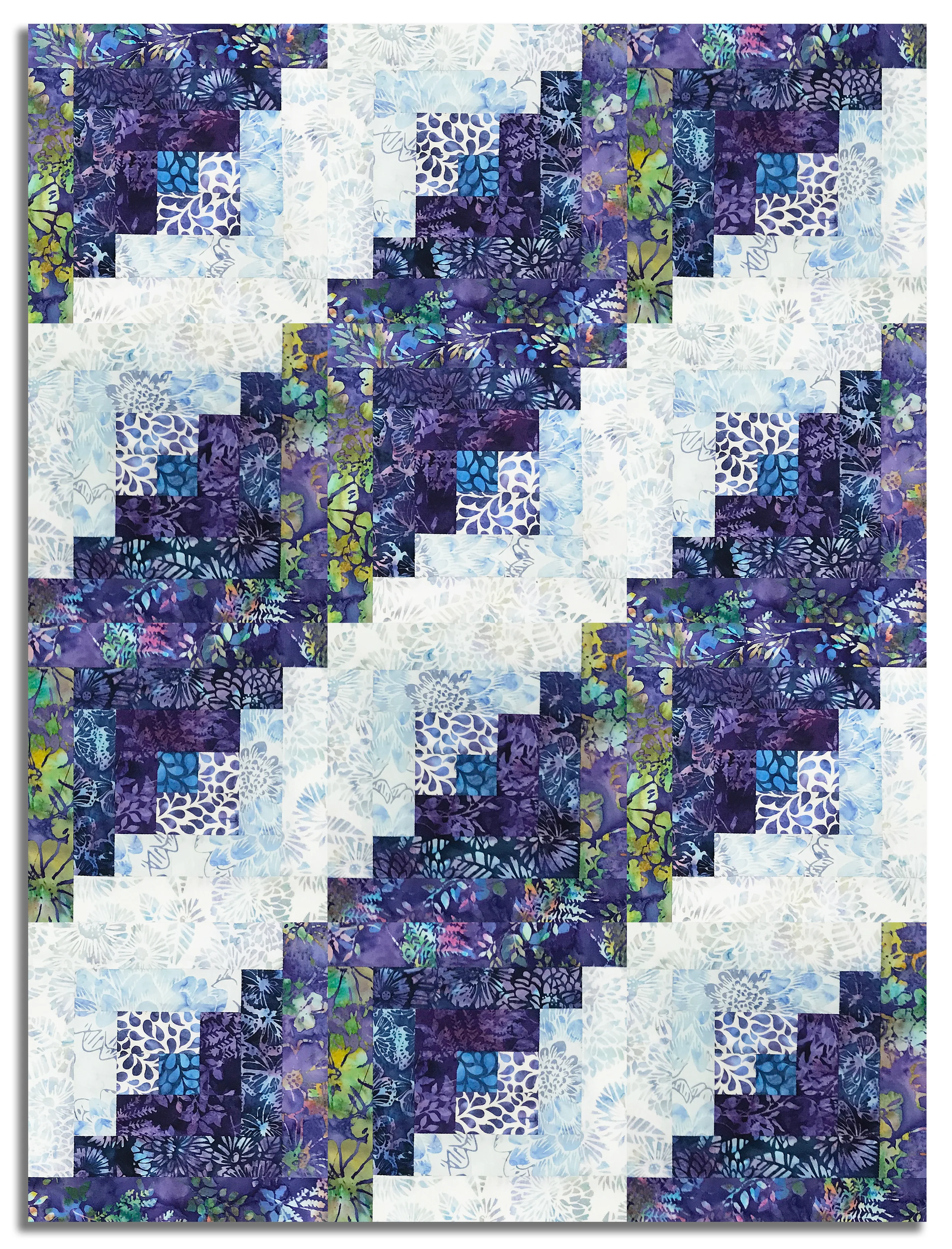 Hoffman Bali Batiks Pre-Cut 12 Block Log Cabin Quilt Kit - Dandelions At Dusk - Image 3
