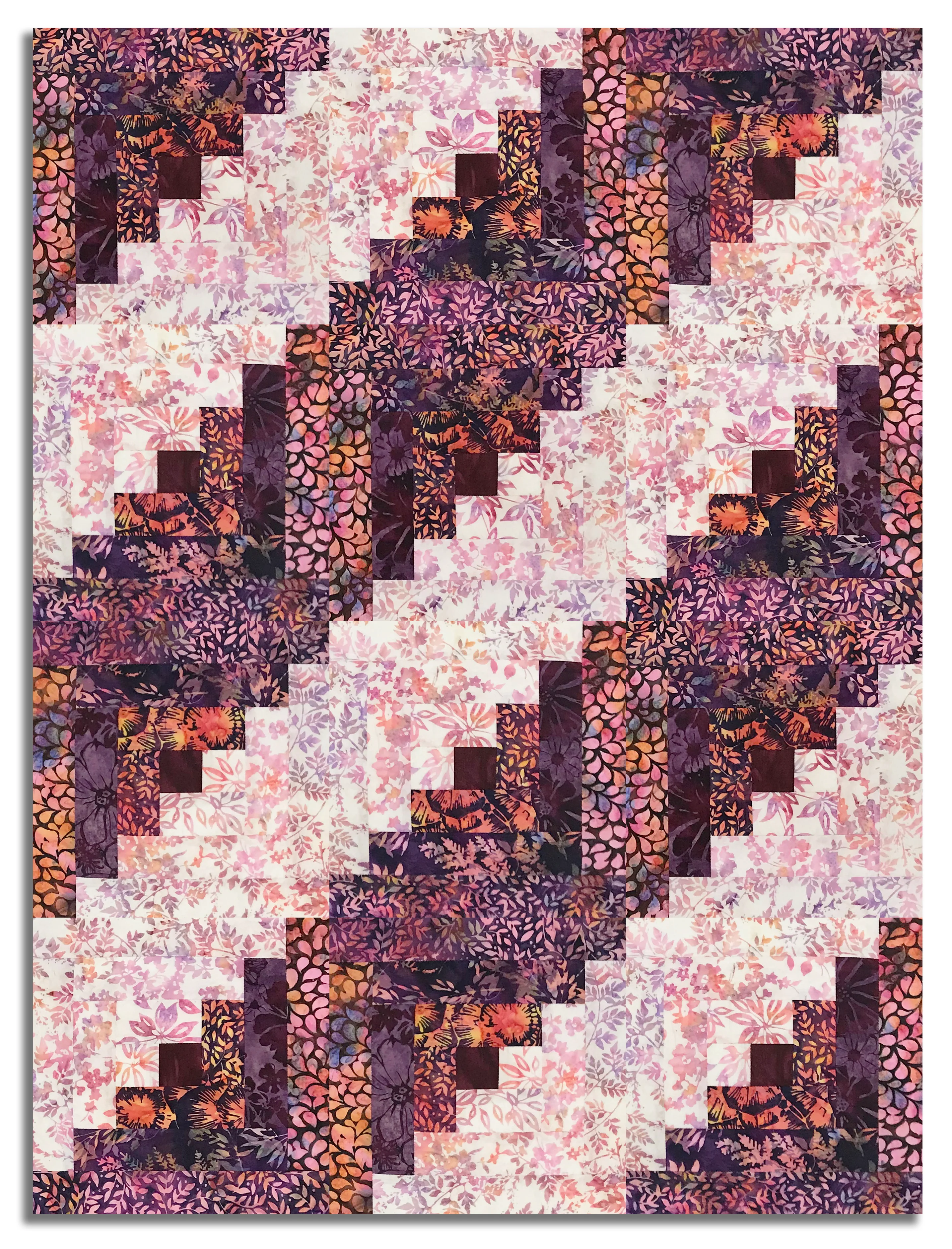 Hoffman Bali Batiks Pre-Cut 12 Block Log Cabin Quilt Kit - Huckleberry Haven - Image 3