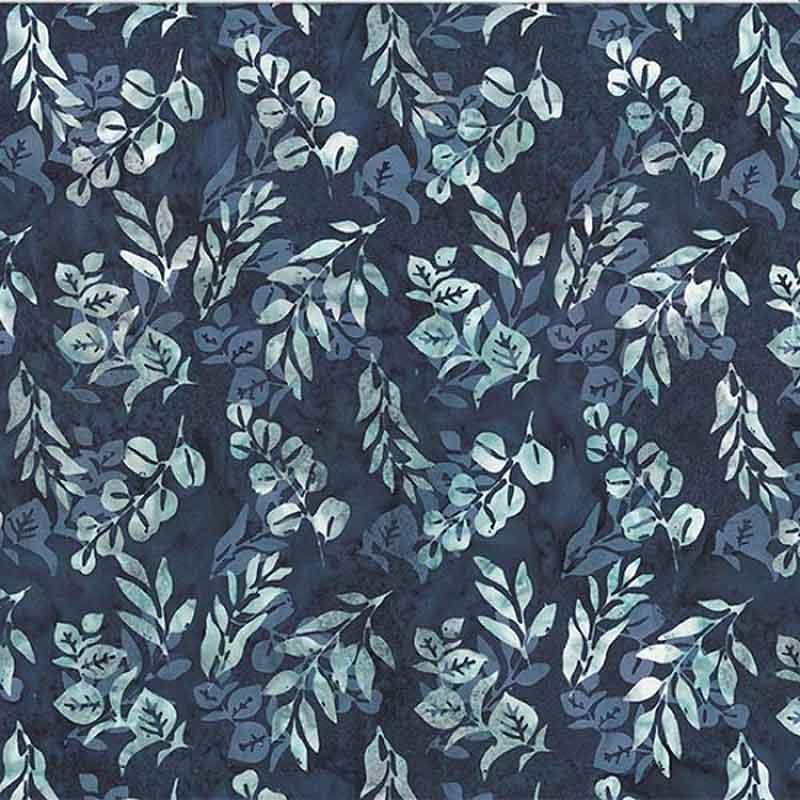 Hoffman Bali Batiks T2395 19 Navy Mixed Foliage By The Yard