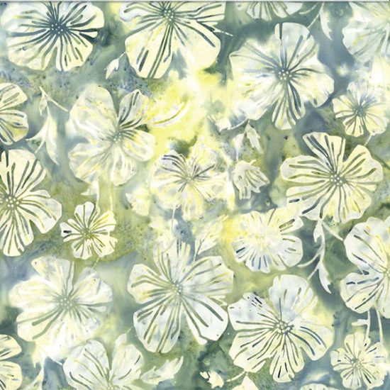 Hoffman Batik Azure Dreams T2392 105 Celadon Daisy Blockprint By The Yard