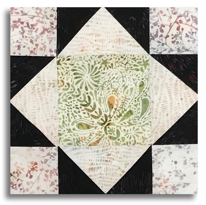 Hoffman Batik Pre-Cut 12 Block King's Crown Quilt Kit - Berry Patch - Image 3