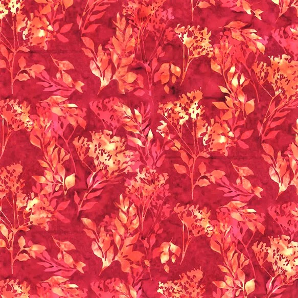 Hoffman Batik Shirley Temple T2377 292 Cardinal Foliage By The Yard