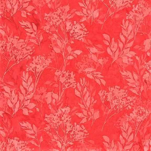 Hoffman Batik Shirley Temple 2377 59 Coral Foliage By The Yard