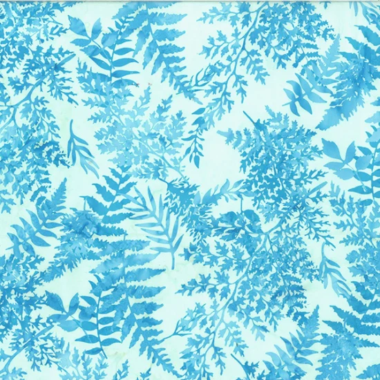 Hoffman Bali Batik U2489 F7 French Blue Tossed Foliage By The Yard