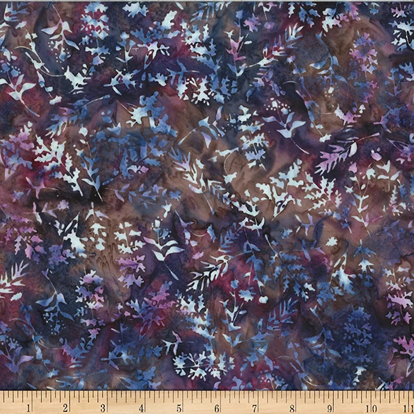 Hoffman Batik W2564 50 Wine Mixed Weeds By The Yard