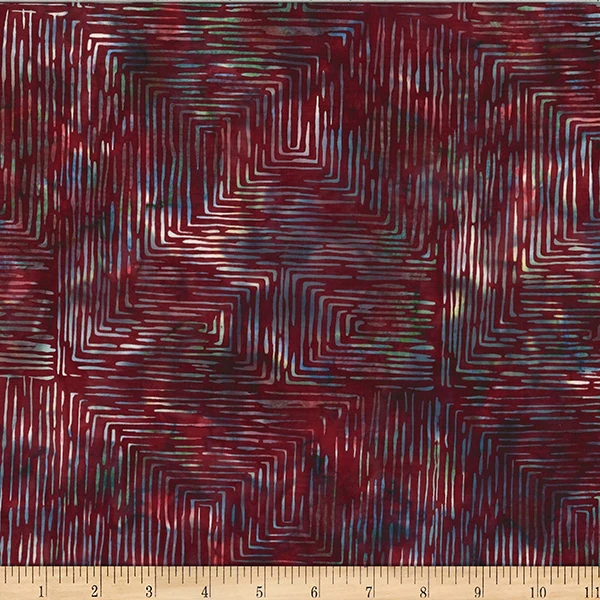 Hoffman Batik W2573 231 Garnet Lined Geo By The Yard