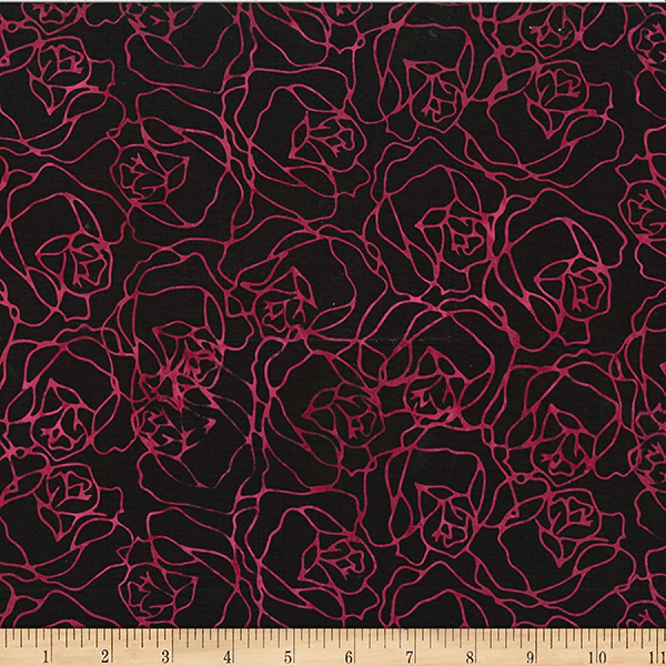 Hoffman Batik W2587 711 Deep Fuchsia Rose Lines By The Yard