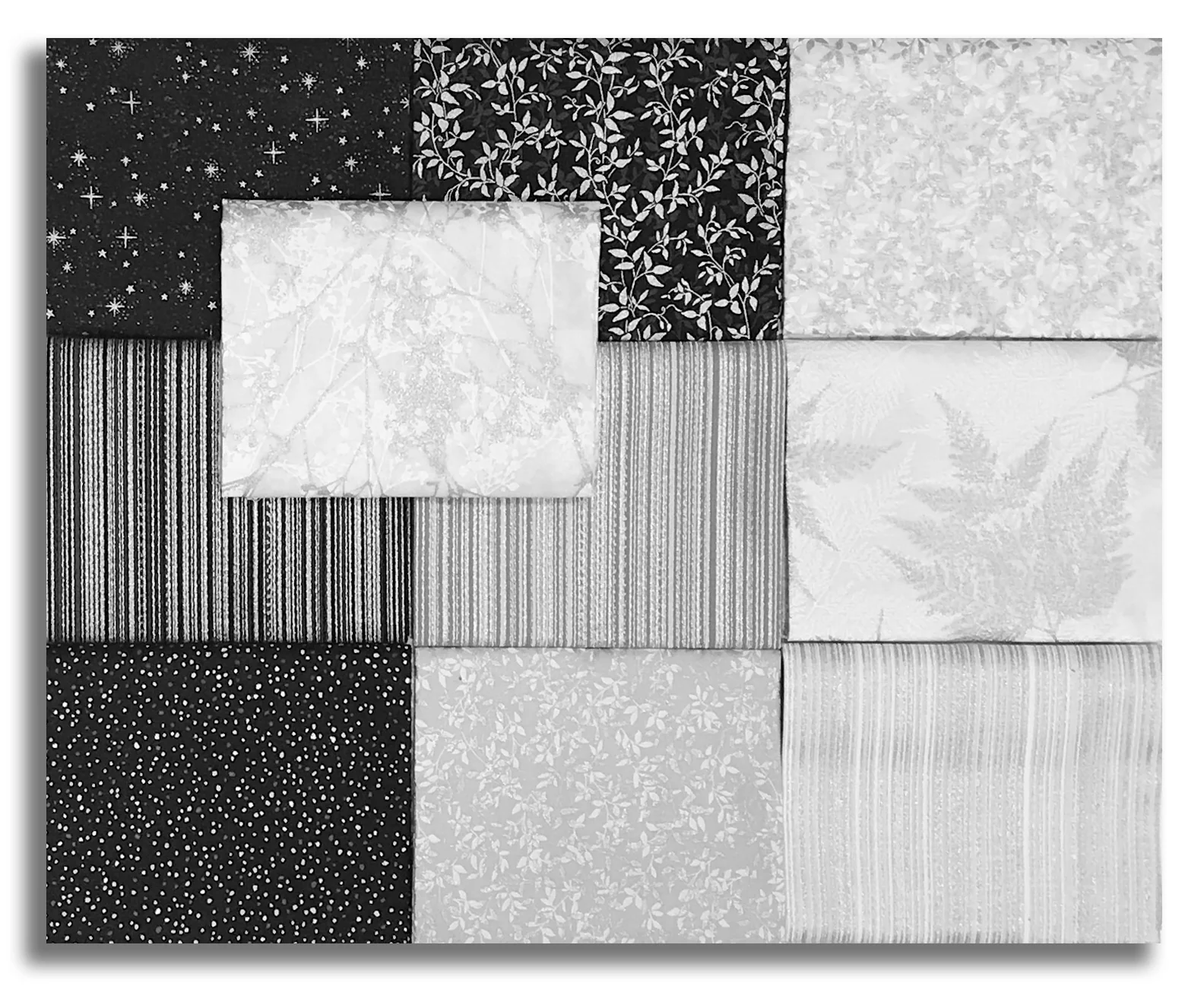 Hoffman Pre-Cut 10 Piece Fat Quarter Bundle - SFFQ3 28 - Sparkle & Fade Silver - Image 2