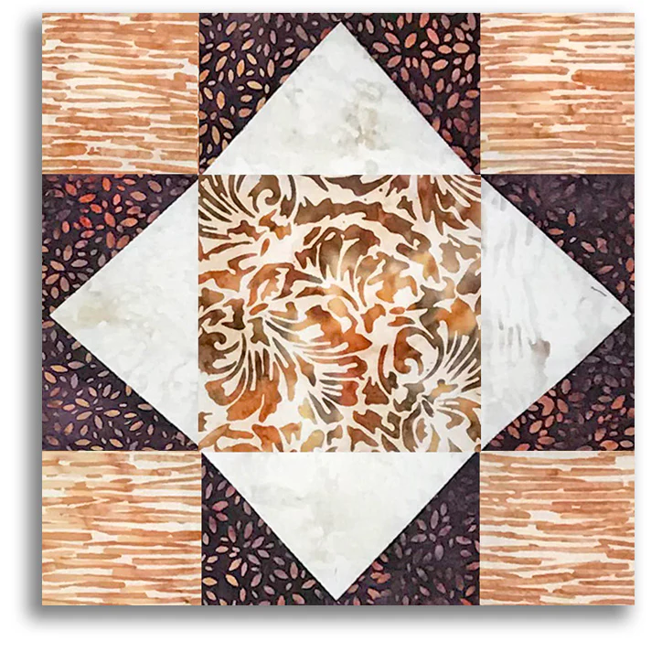 Hoffman Pre-Cut 12 Block King's Crown Quilt Kit - Paprika - Image 3