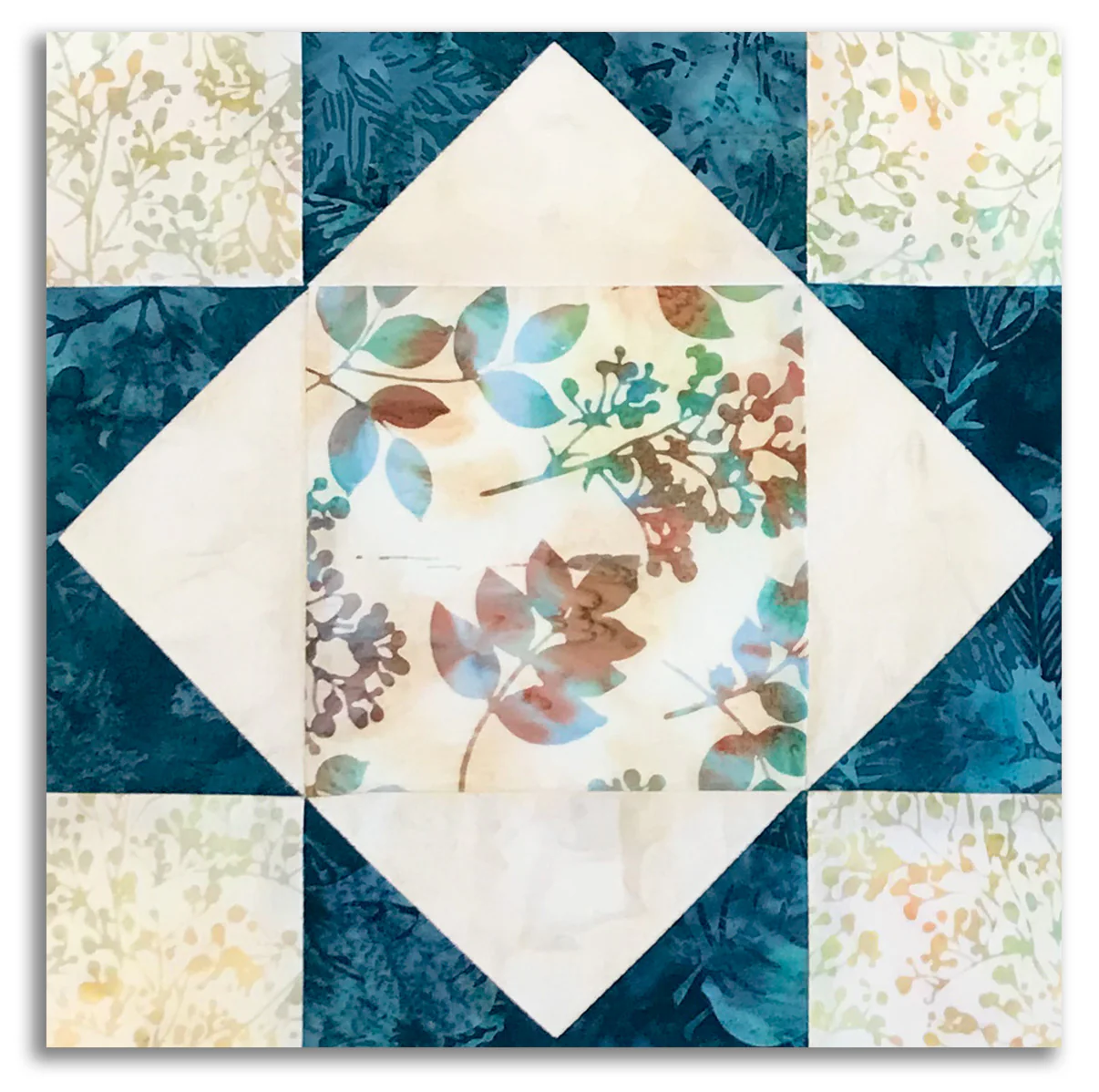 Hoffman Pre-Cut 12 Block King's Crown Quilt Kit - Sand & Sky - Image 3