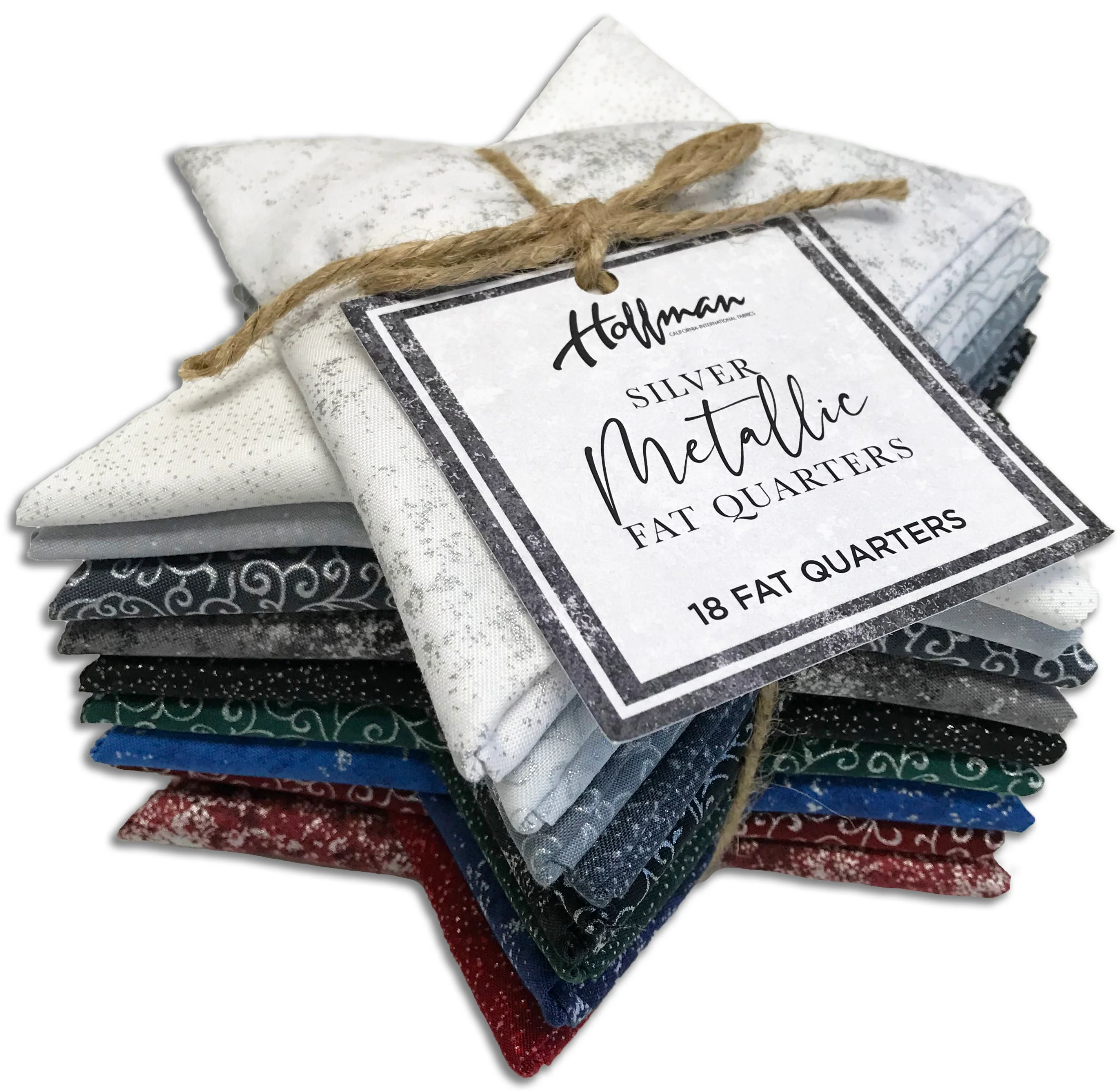 Hoffman Pre-Cut 18 Piece Fat Quarter Bundle - METFQ2 28 - Silver Metallic - Image 3