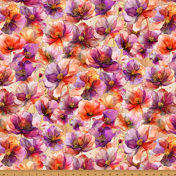 Hoffman Spectrum Print Flourish X5625 384 Mimosa By The Yard