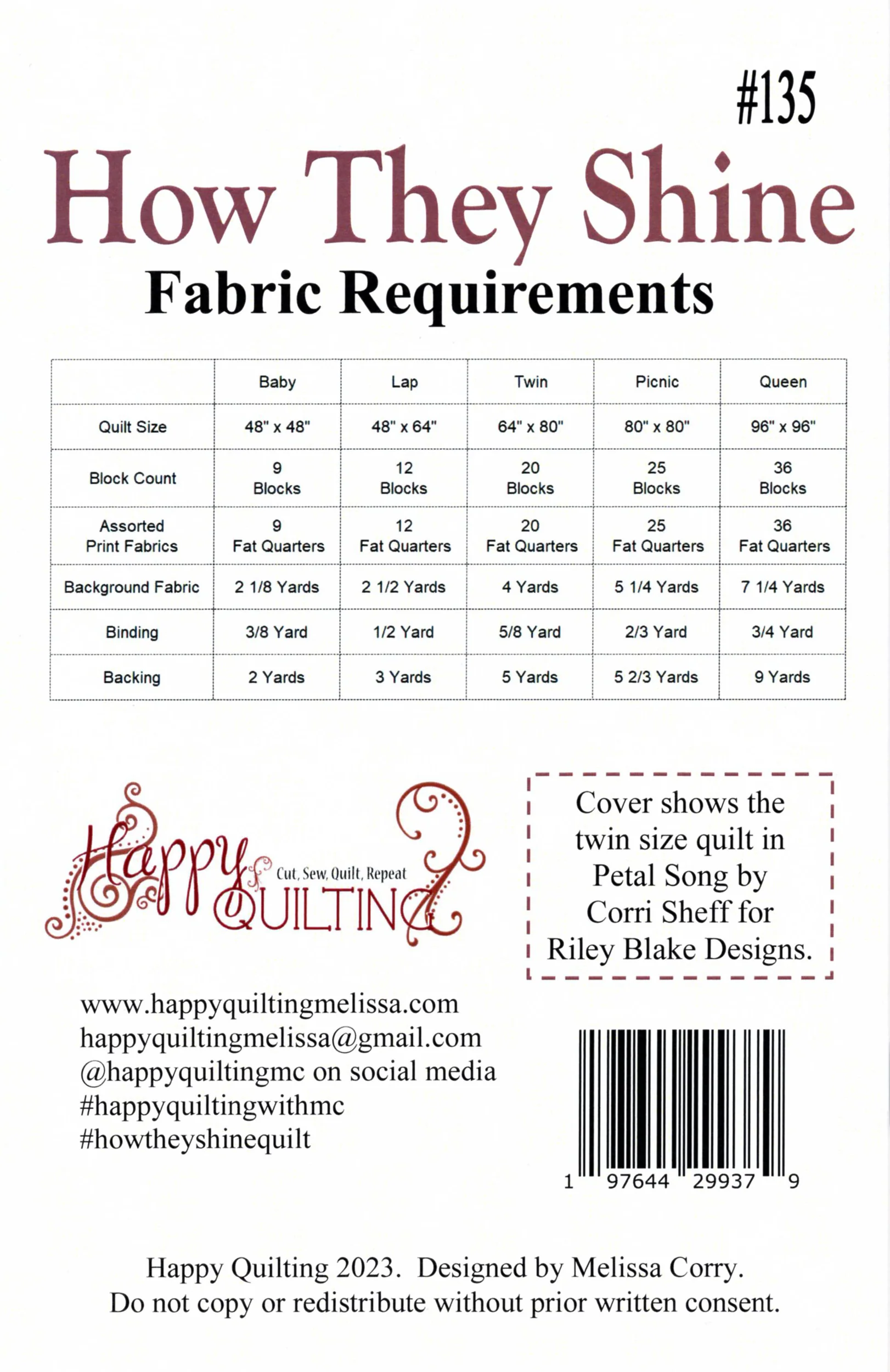 HOW THEY SHINE - Happy Quilting Pattern - #135 - Image 2