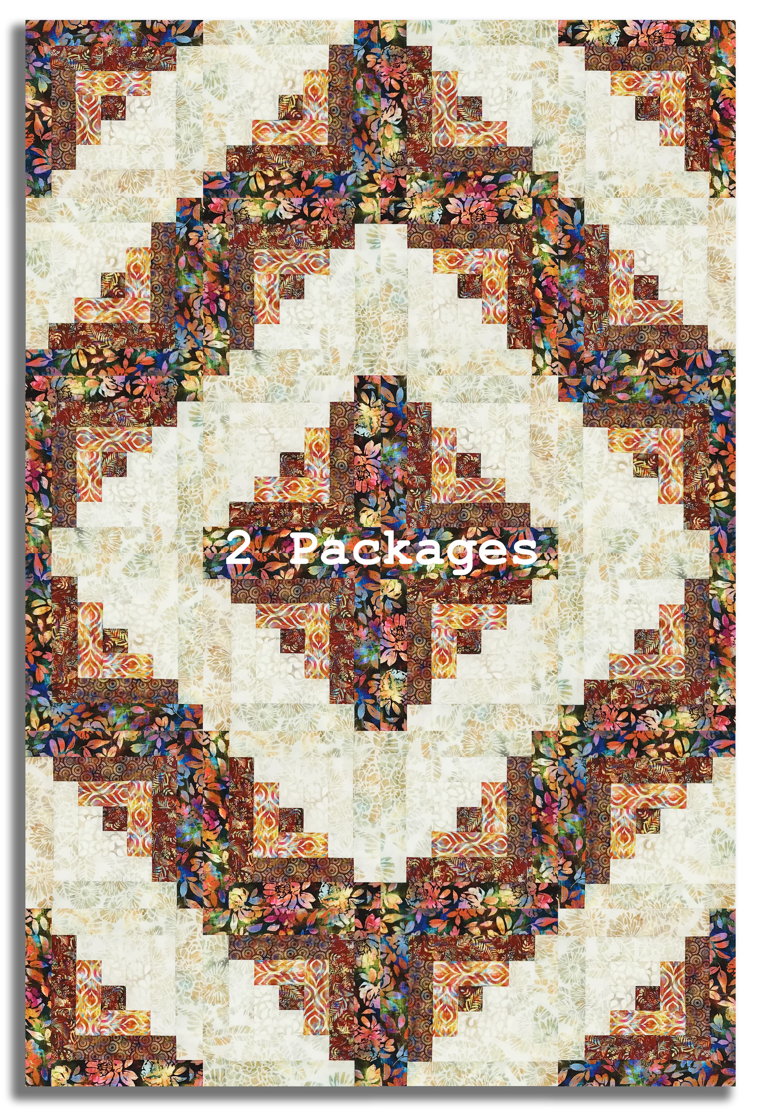 In The Beginning Pre-Cut 12 Block Log Cabin Quilt Kit - Halcyon II - Rust - Image 4