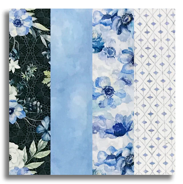 In The Beginning Pre-Cut 24 Block Rail Fence Quilt Kit - Sanctuary - Periwinkle - Image 2