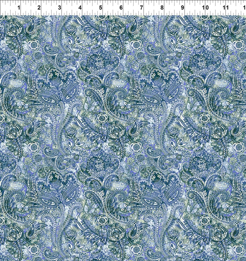 In The Beginning Sanctuary 12SA 1 Green Paisley By The Yard