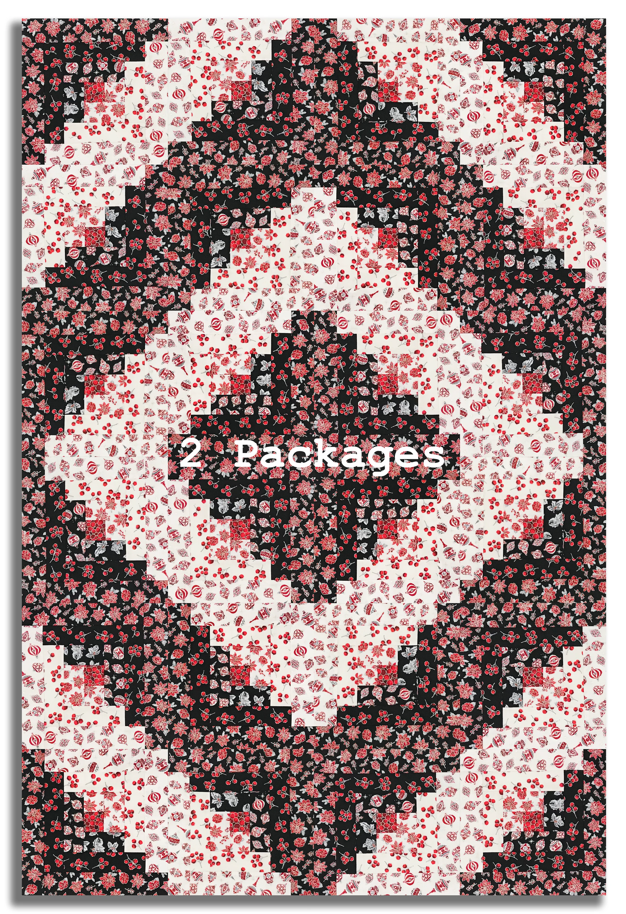 Jordan Fabrics Pre-Cut 12 Block Log Cabin Quilt Kit - Christmas Blossom Silver 2 - Image 4