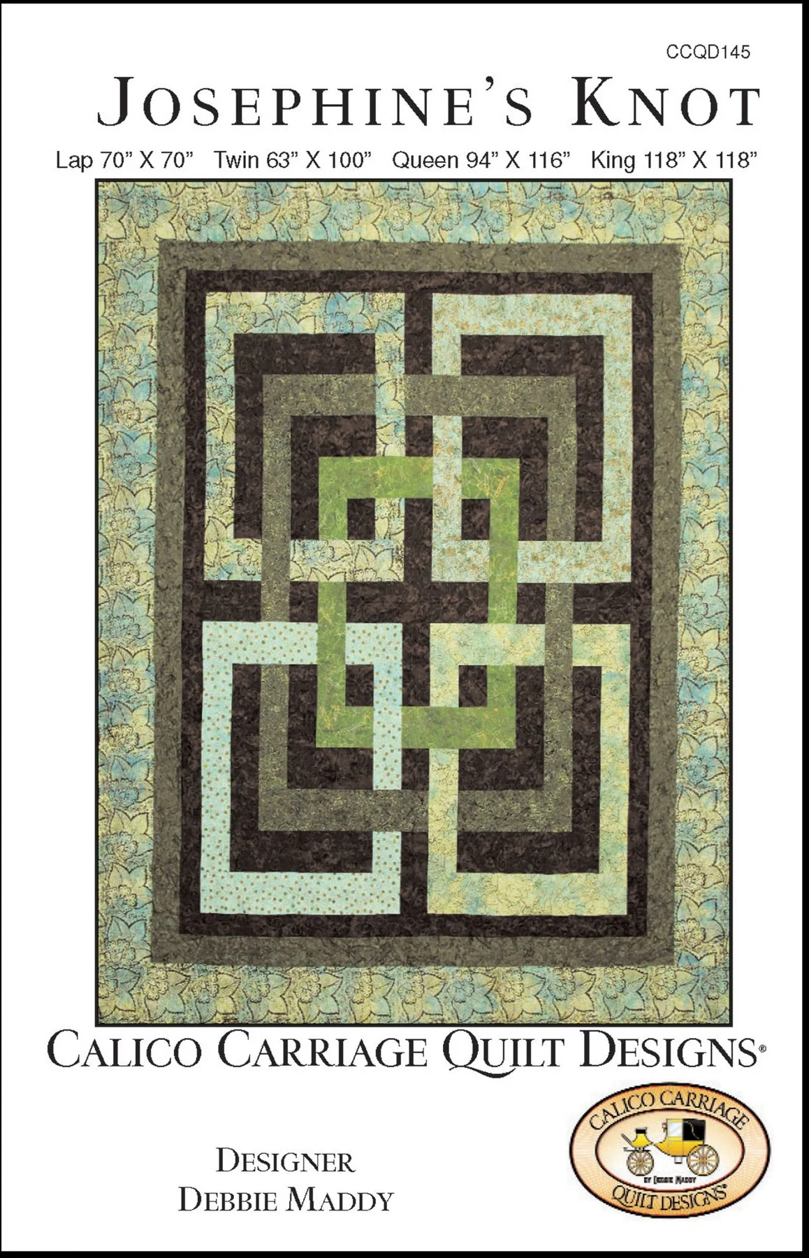 JOSEPHINE'S KNOT - Calico Carriage Quilt Designs Pattern CCQD145 DIGITAL DOWNLOAD