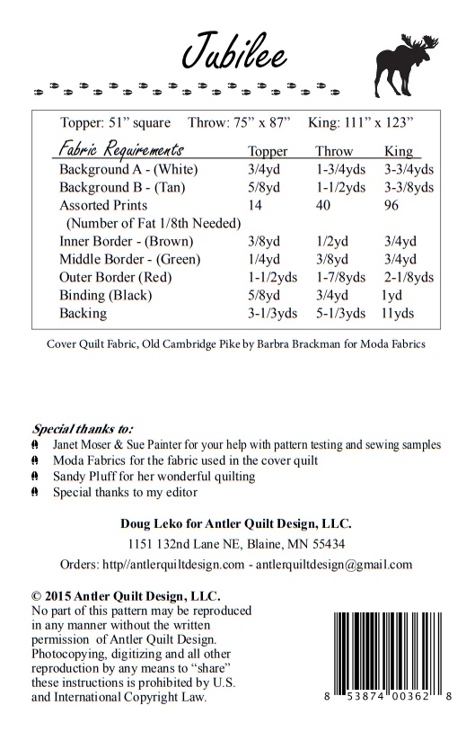 JUBILEE - Antler Quilt Design's Quilt Pattern 0249 DIGITAL DOWNLOAD - Image 2