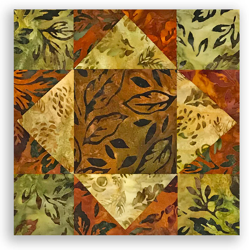 Kaufman Artisan Batiks Pre-Cut 12 Block King's Crown Quilt Kit - Autumn Skies - SUNRISE - Image 3