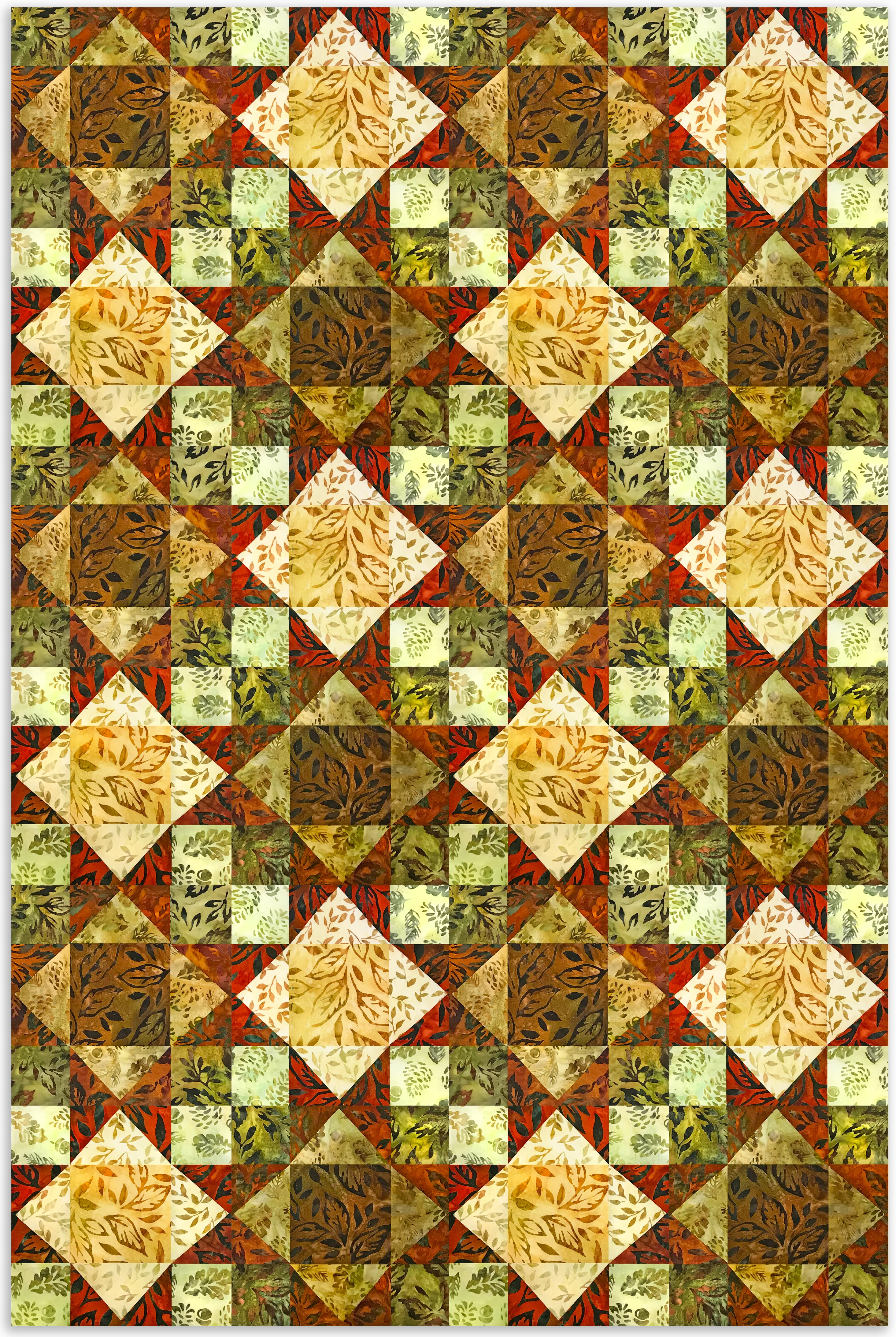 Kaufman Artisan Batiks Pre-Cut 12 Block King's Crown Quilt Kit - Autumn Skies - SUNRISE - Image 4