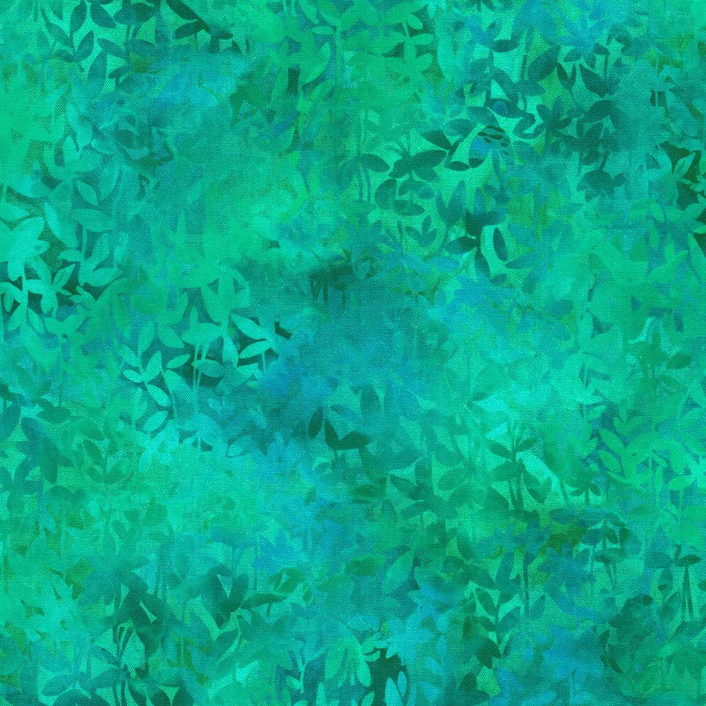 Kaufman Bella Blossoms 23081 213 Teal Small Leaves By The Yard
