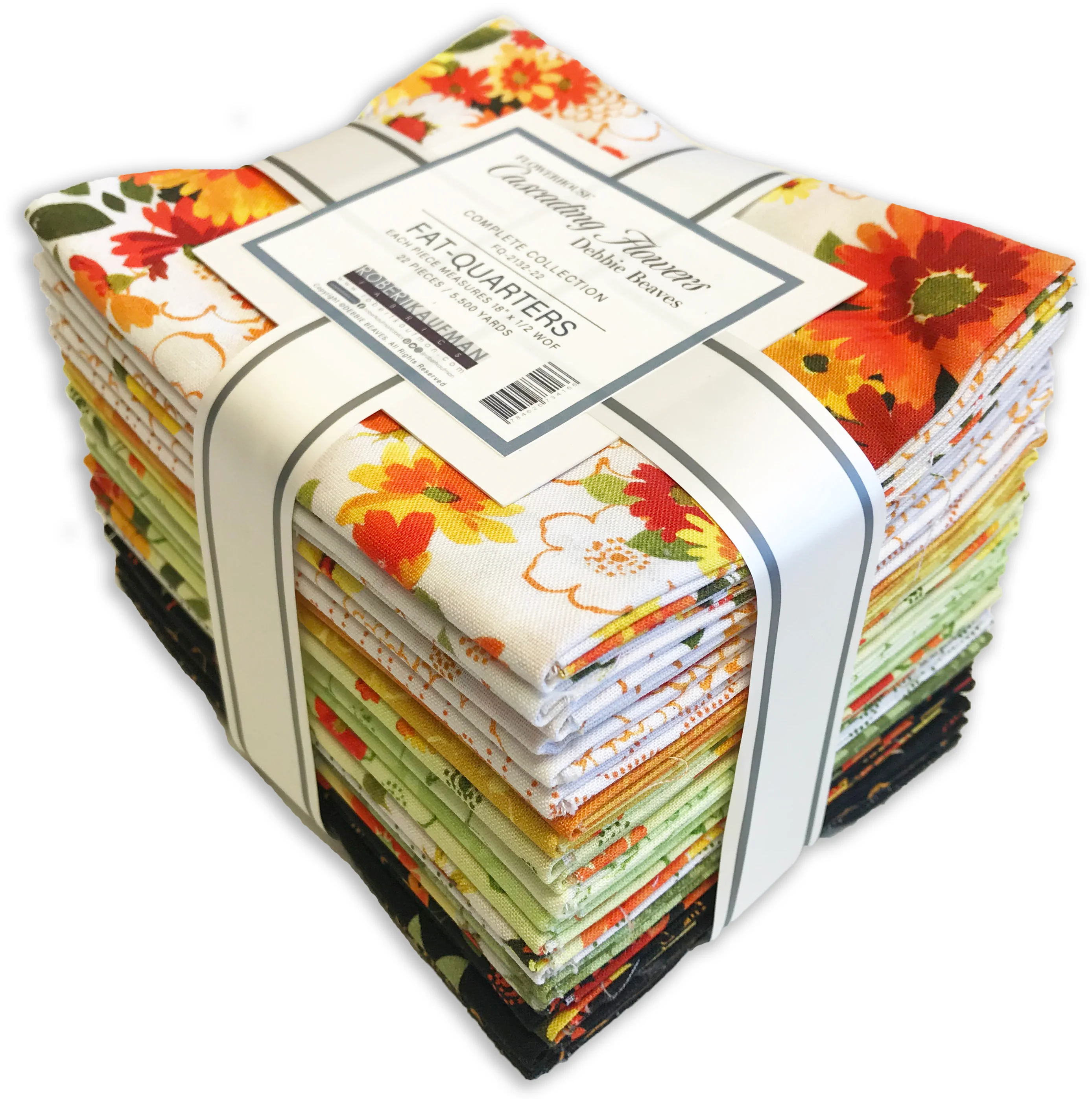 Kaufman Pre-Cuts 22 Piece Fat Quarter Bundle - 2132 22 -Flowerhouse: Cascading Flowers - Image 3