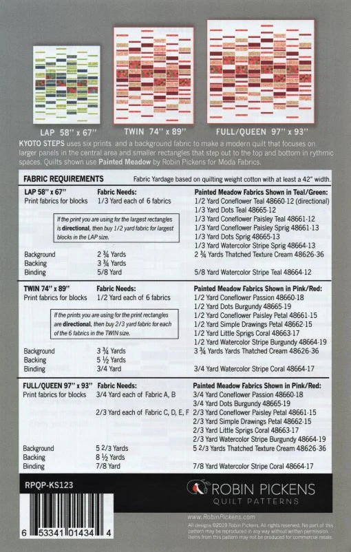 KYOTO STEPS - Robin Pickens Quilt Pattern - Image 2