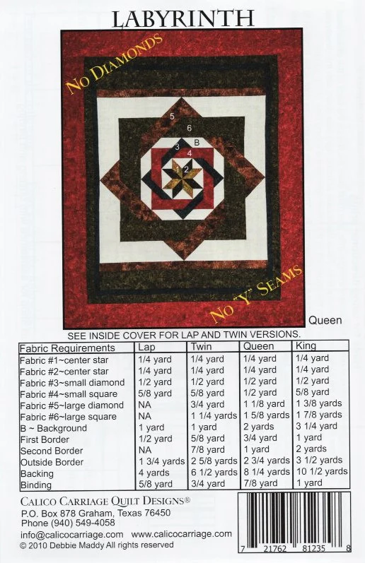 LABYRINTH - Calico Carriage Quilt Designs Pattern CCQD141 DIGITAL DOWNLOAD - Image 2