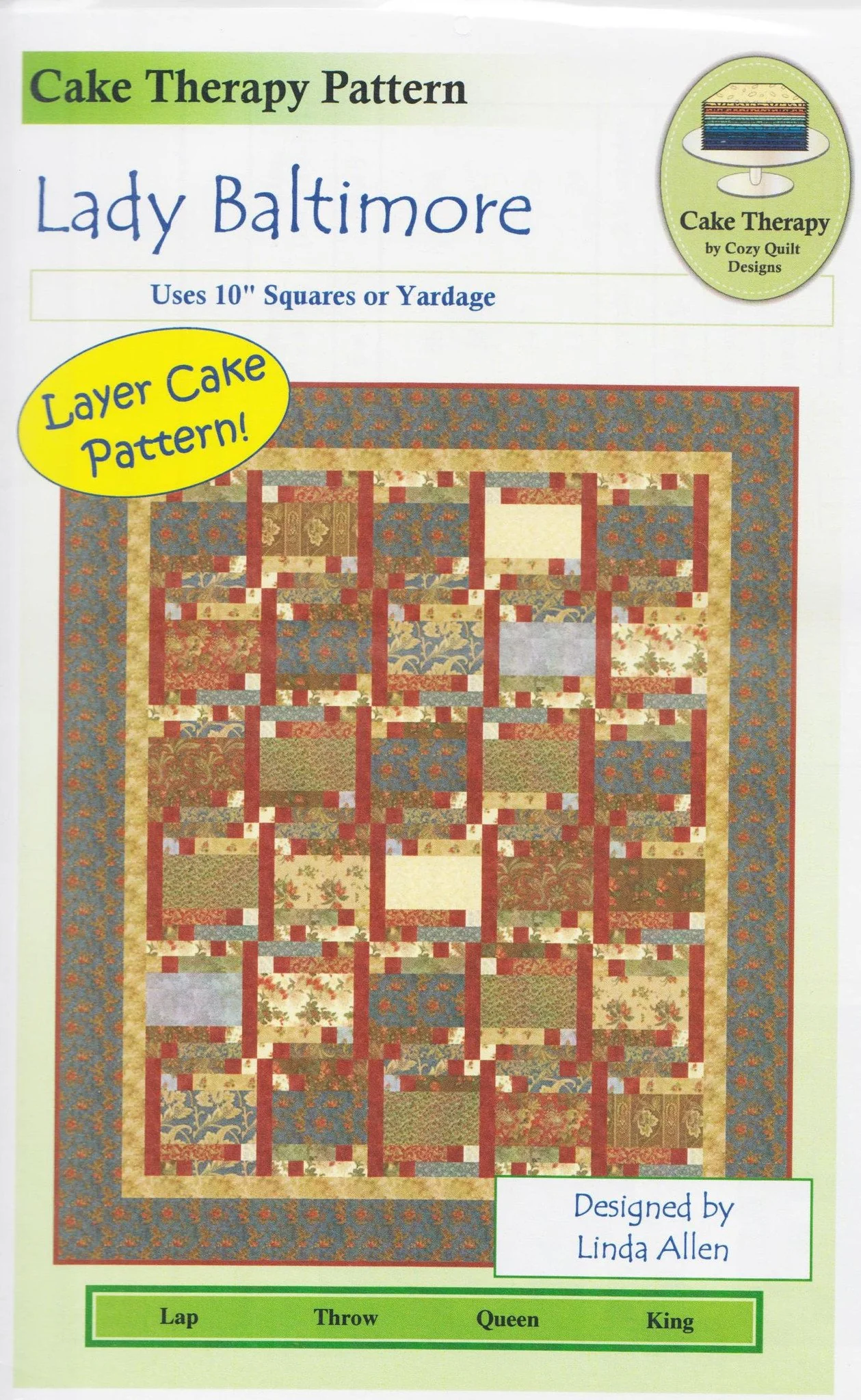 LADY BALTIMORE - Cozy Quilt Designs Pattern DIGITAL DOWNLOAD