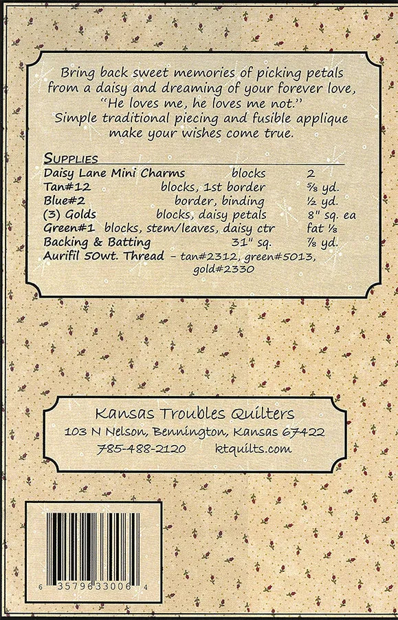 LOVES ME, LOVES ME NOT - Kansas Troubles Quilters' Pattern #33006 - Image 2