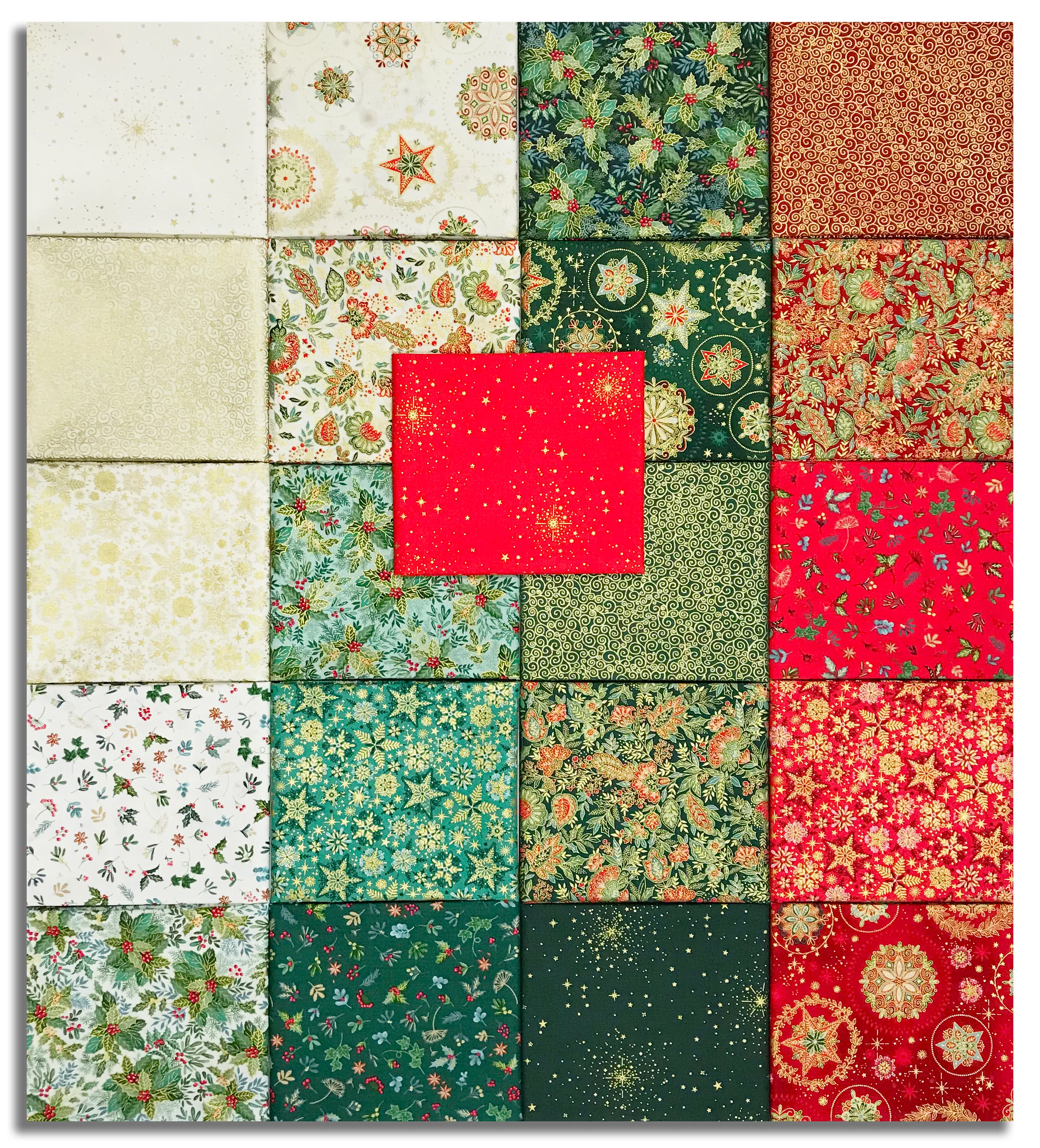 Matt's Andover/Makower Pre-Cut 21 Piece Fat Quarter Bundle - Good Tidings - Image 2