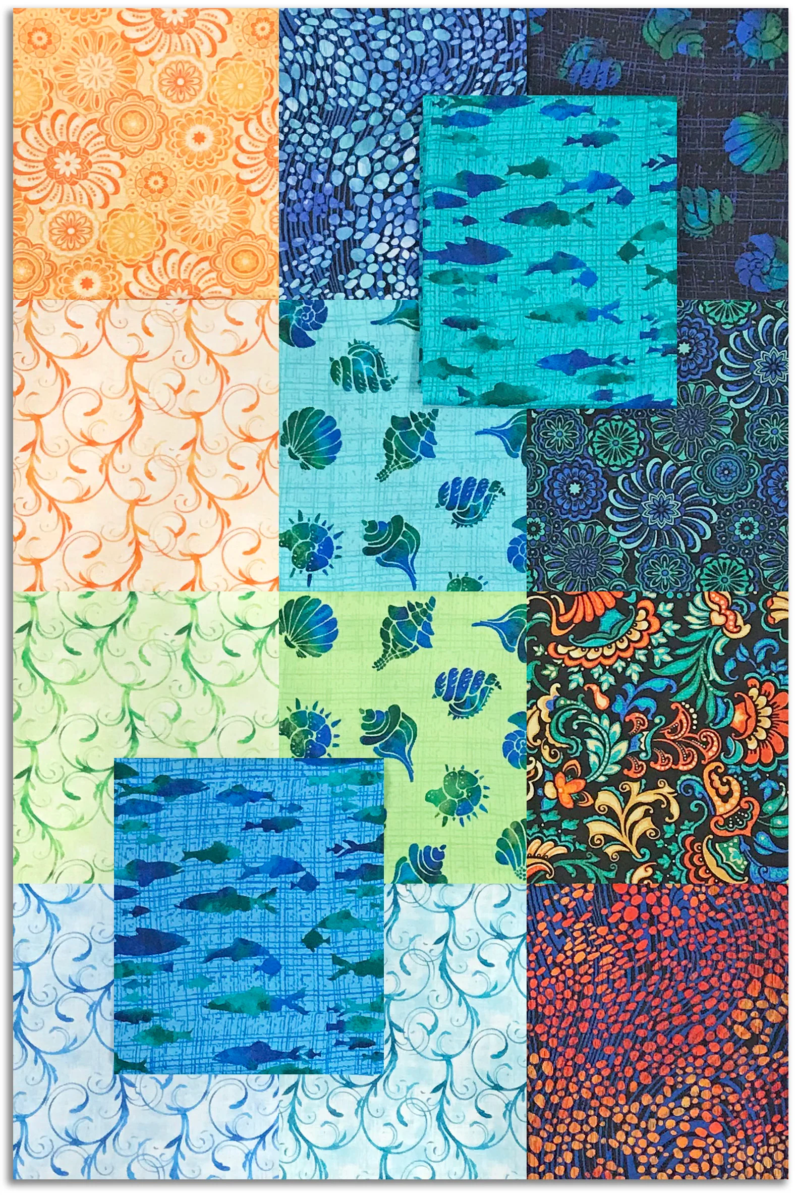 Matt's Benartex Pre-Cut 14 Piece Fat Quarter Bundle  - Atlantis - Image 2
