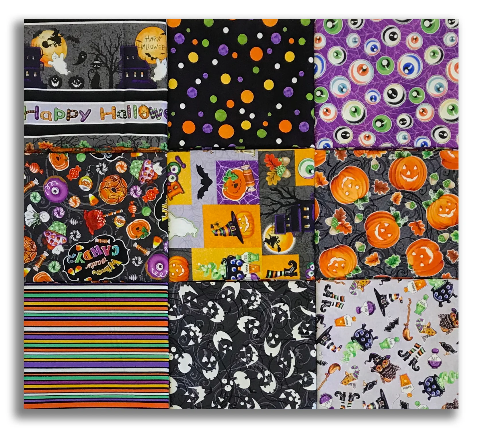 Matt's Blank Quilting Digital Pre-Cut 9 Piece Fat Quarter Bundle - Spooky Aura - Image 2