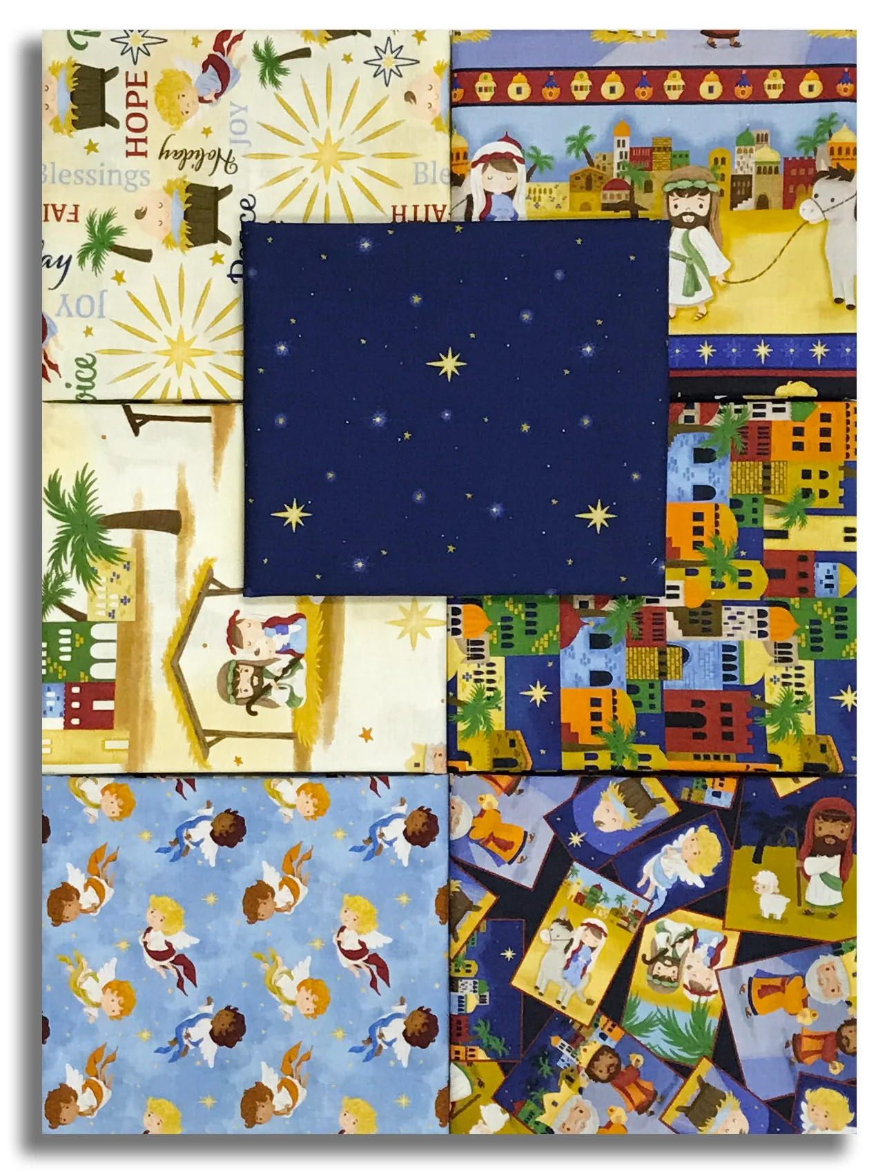 Matt's Blank Quilting Pre-Cut 7 Piece Fat Quarter Bundle - Away In A Manger - Image 2