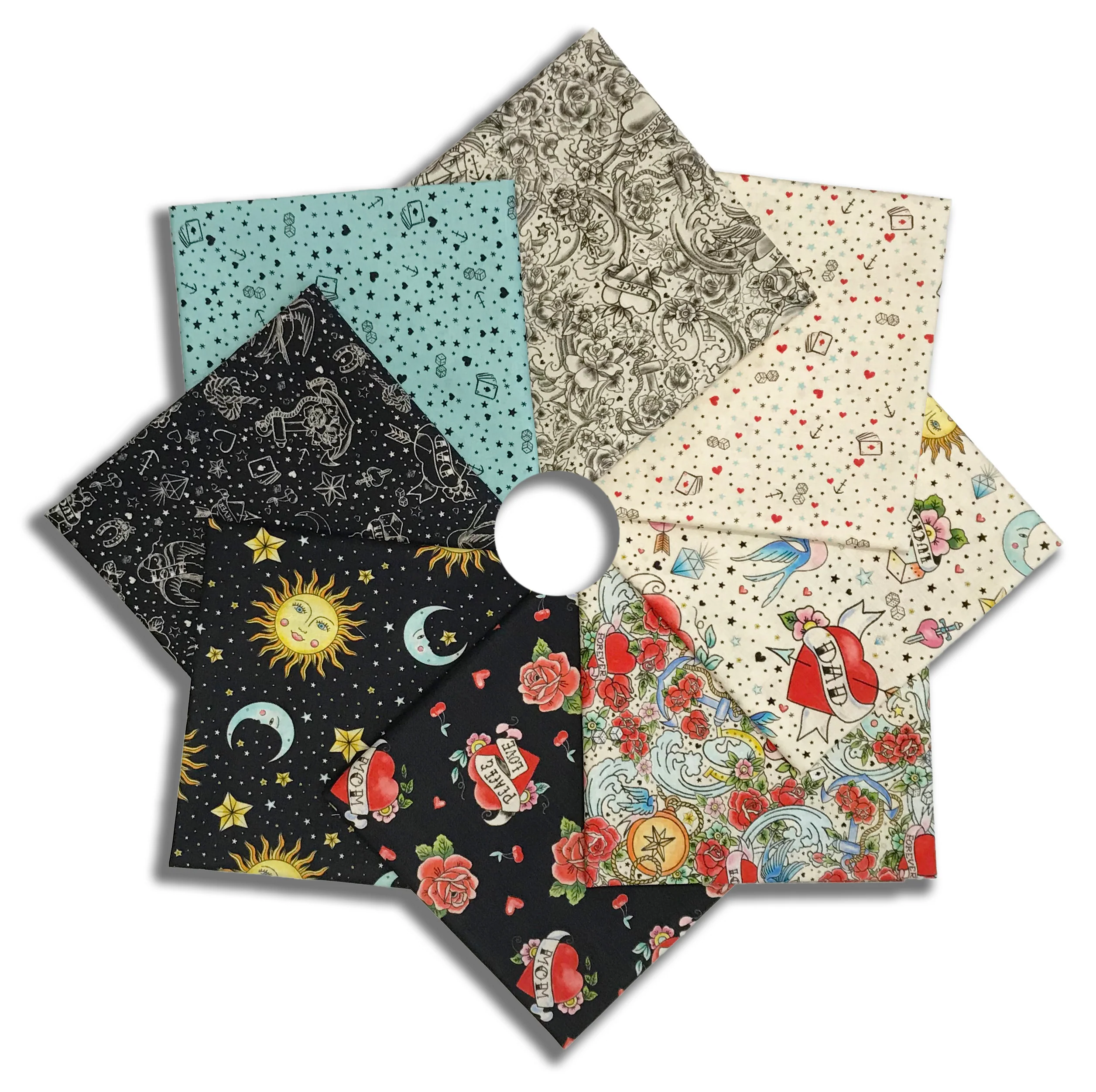 Matt's Blank Quilting Pre-Cut 8 Piece Fat Quarter Bundle - Ink Chronicles