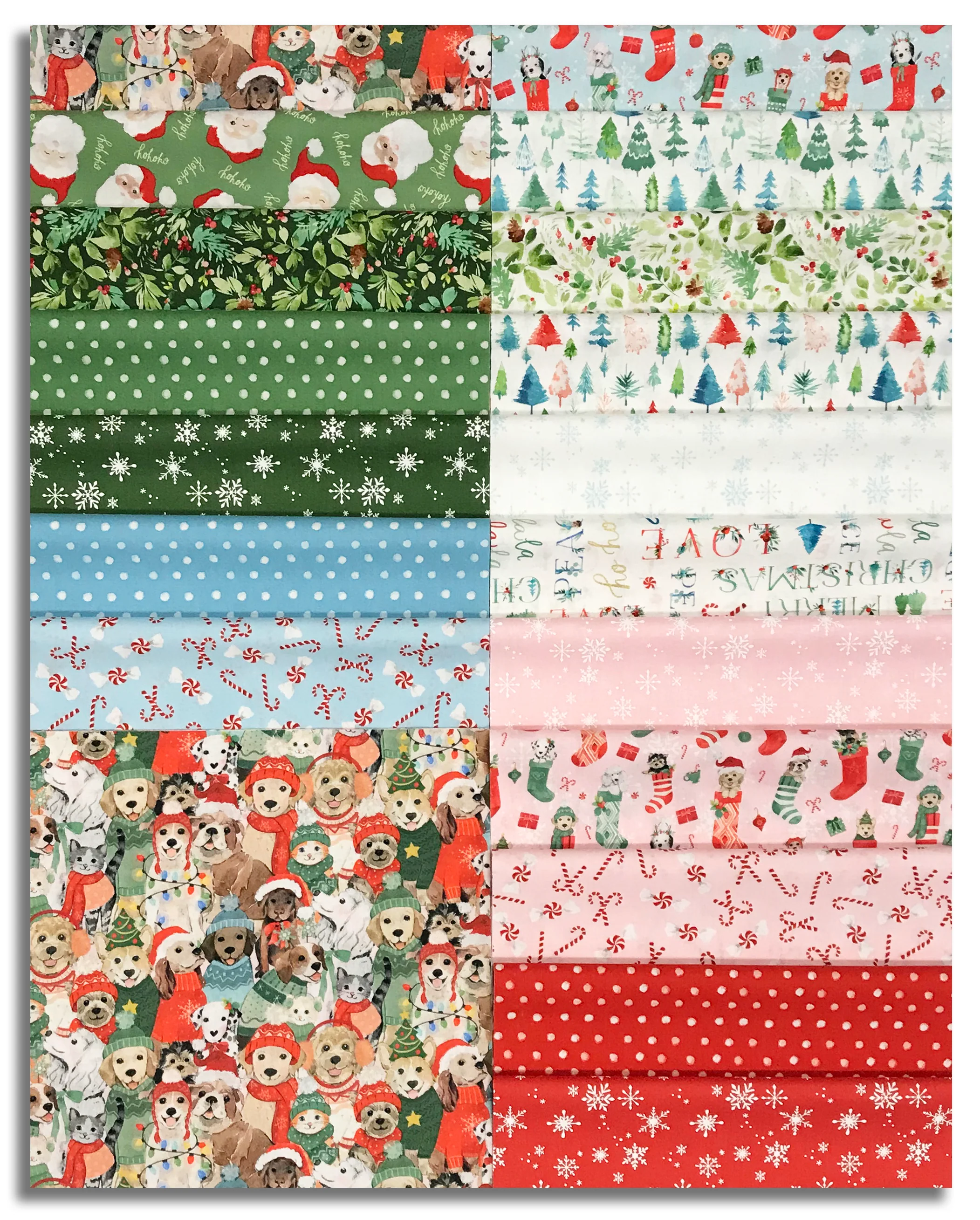 Matt's Clothworks Pre-Cut 40 Piece 10" Layer Cake Squares - Santa Paws