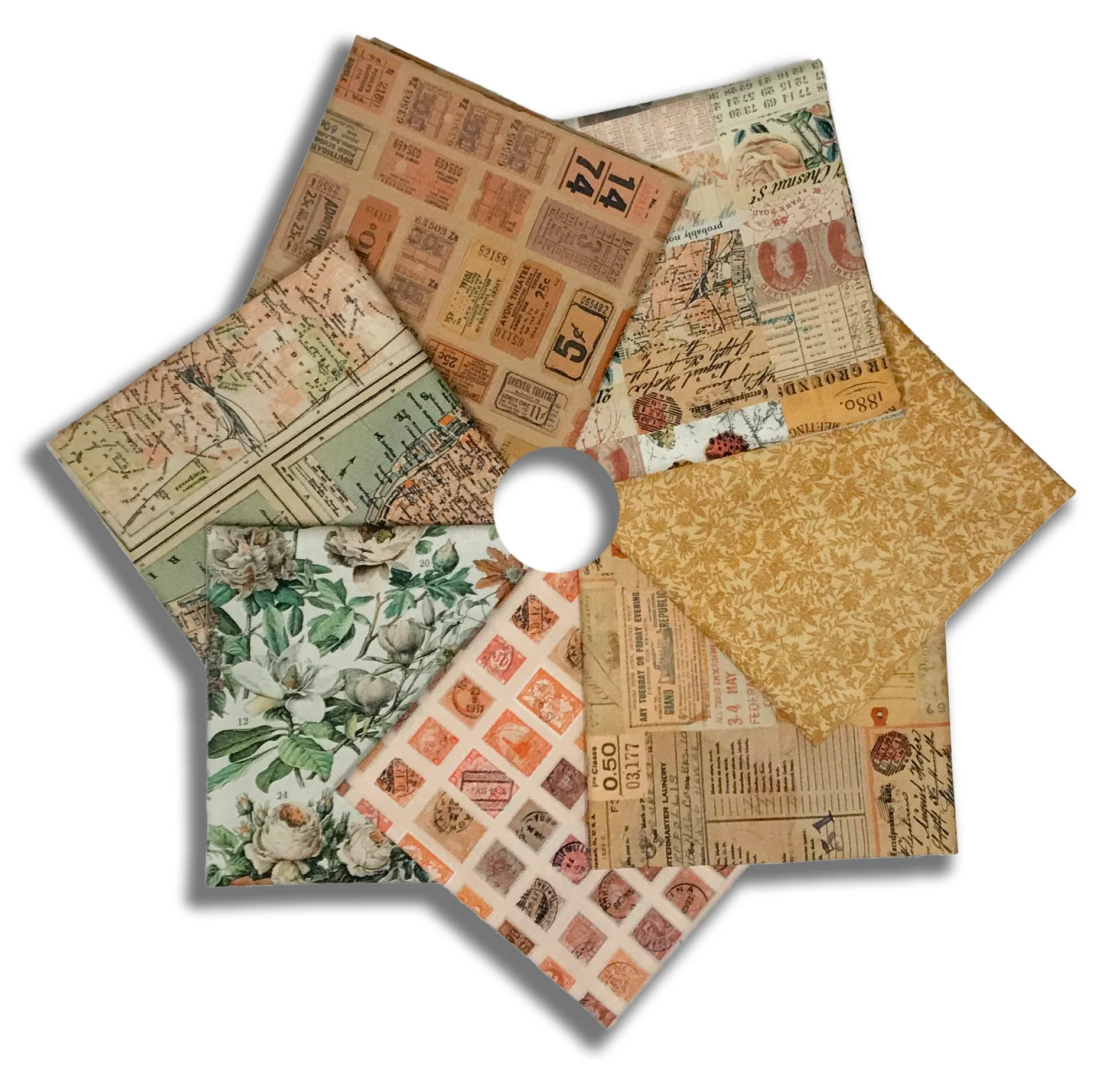 Matt's Free Spirit Pre-Cut 7 Piece Fat Quarter Bundle - Palette - Orange