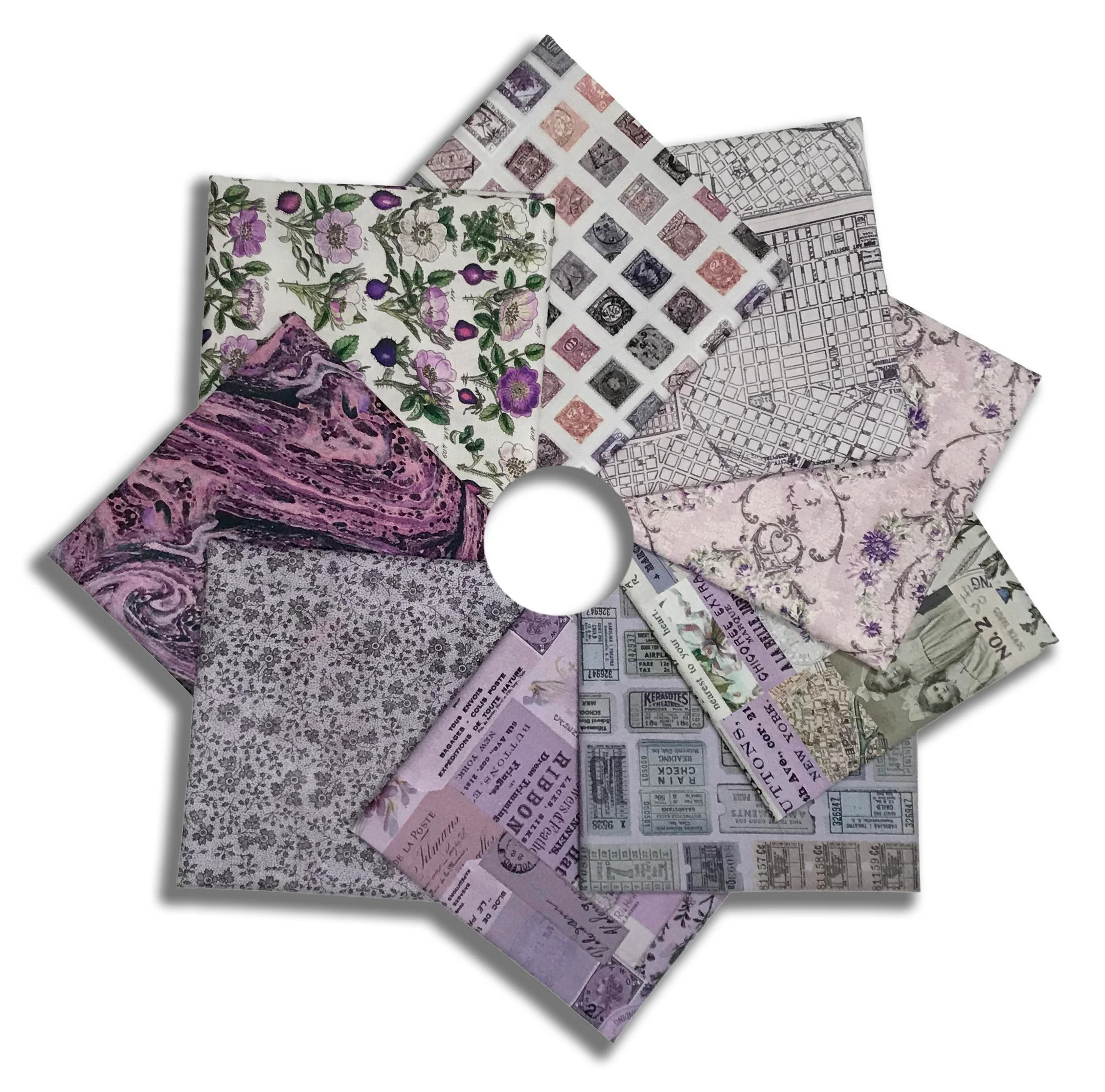 Matt's Free Spirit Pre-Cut 9 Piece Fat Quarter Bundle - Palette - Purple