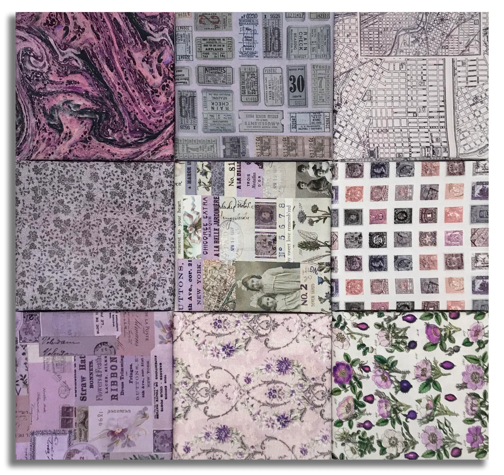 Matt's Free Spirit Pre-Cut 9 Piece Fat Quarter Bundle - Palette - Purple - Image 2