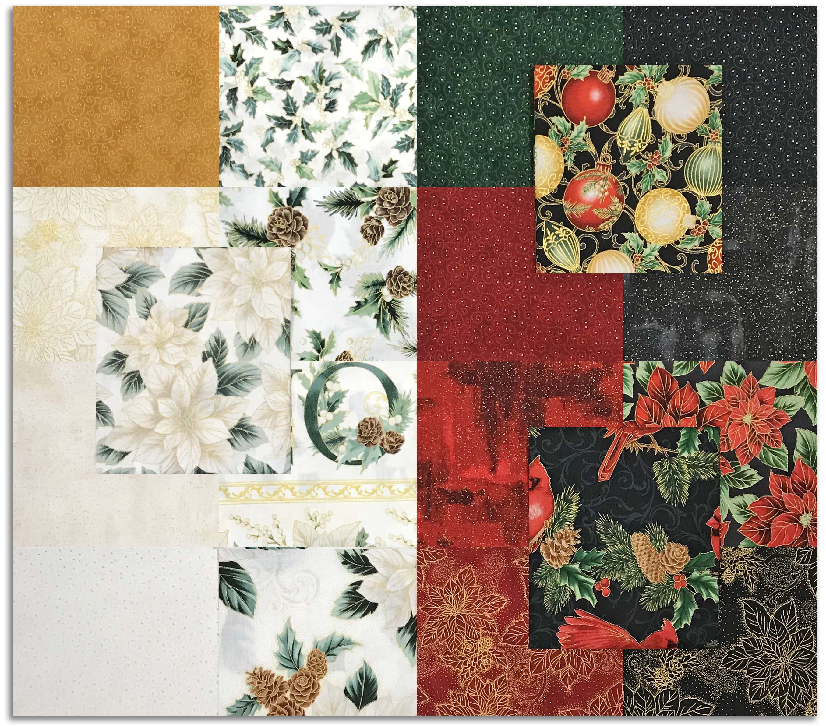Matt's Hand-Cut 19 Piece Fat Quarter Bundle - Hoffman Metallic - Christmas Splendor - Image 2