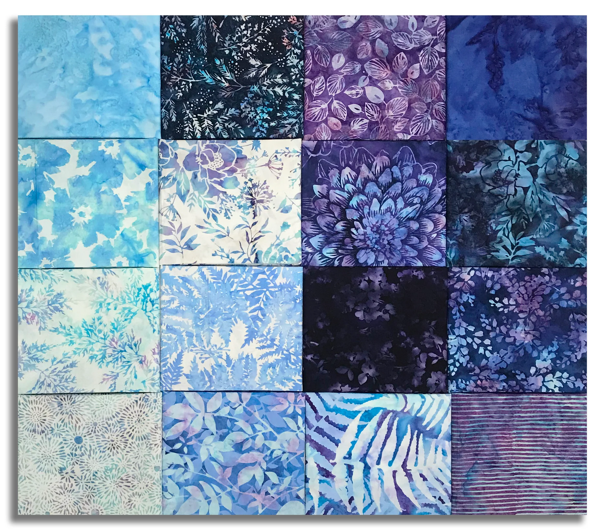 Matt's Hoffman Bali Batiks Pre-Cut 16 Piece Fat Quarter Bundle - Blueberry - Image 2